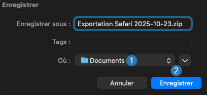 Exporter les signets de Safari sur Mac
