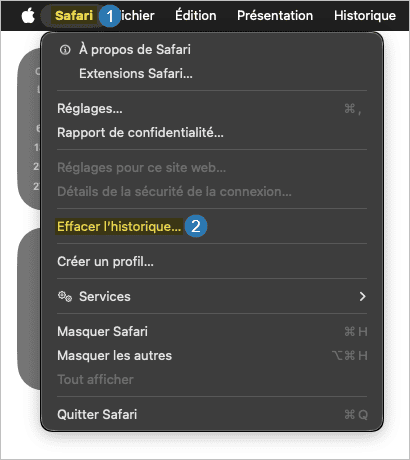 Effacer l’historique dans Safari sur Mac