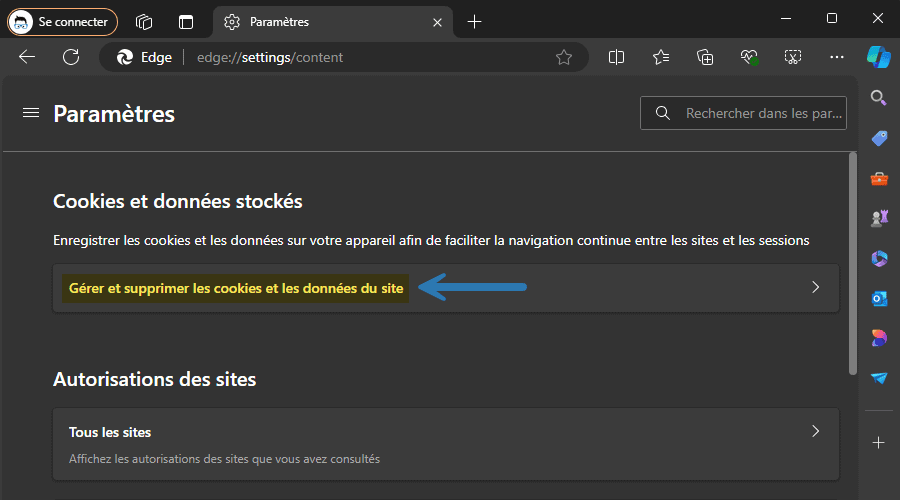 Gérer et supprimer les cookies et les données du site dans Microsoft Edge