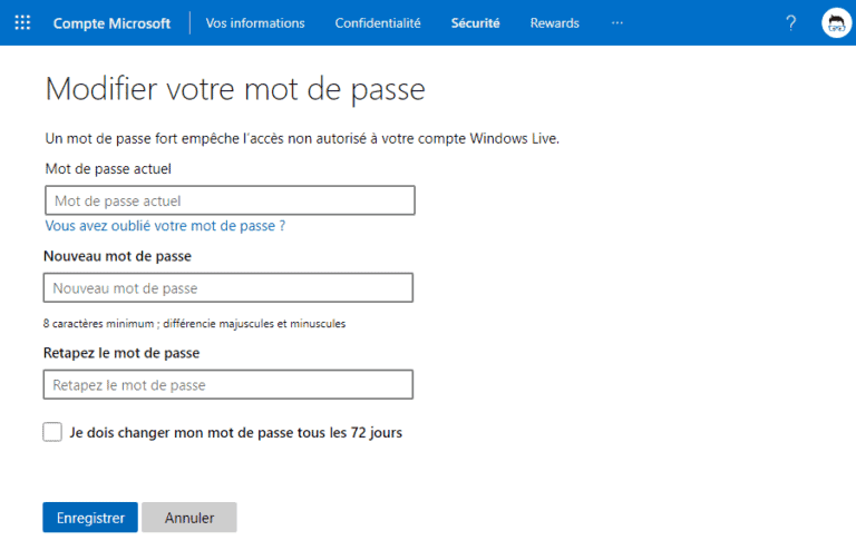 Comment modifier le mot de passe Windows 11