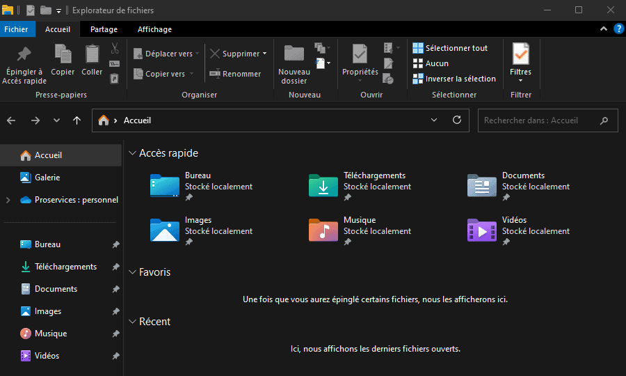 Explorateur de fichiers classique avec ruban sous Windows 11